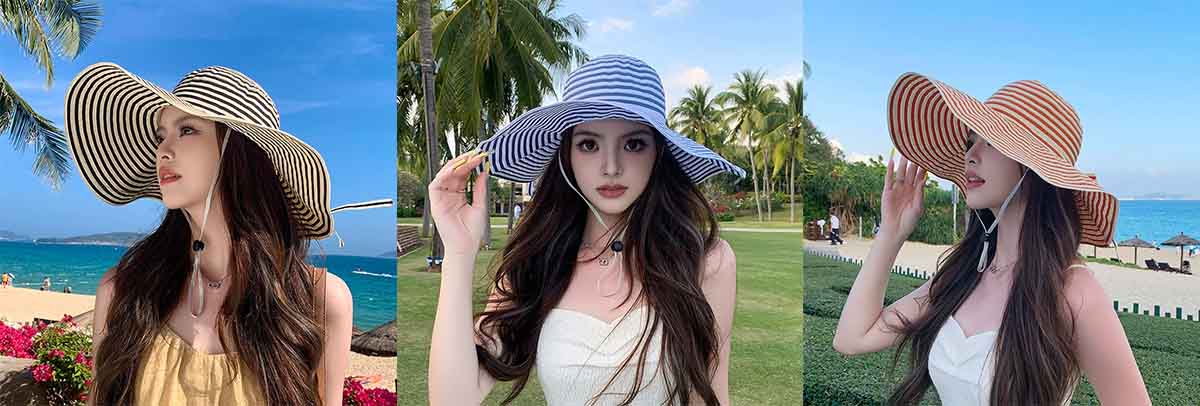 wide brim bucket hat