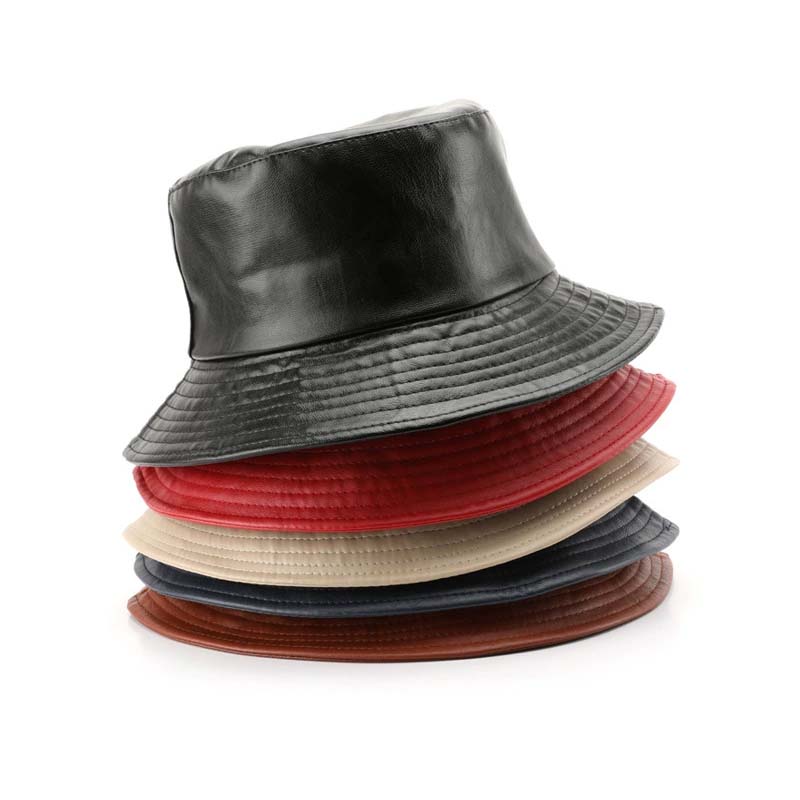 PU leather bucket hat